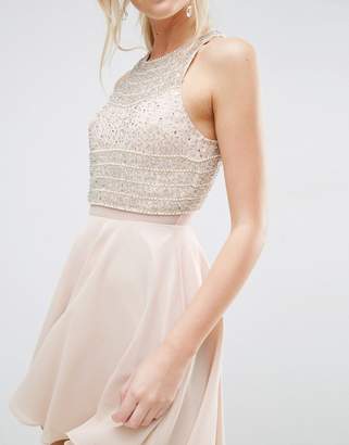 ASOS Design Embellished Crop Top Beaded Mini Dress