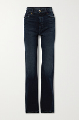 KHAITE Danielle High-rise Straight-leg Jeans - Dark denim