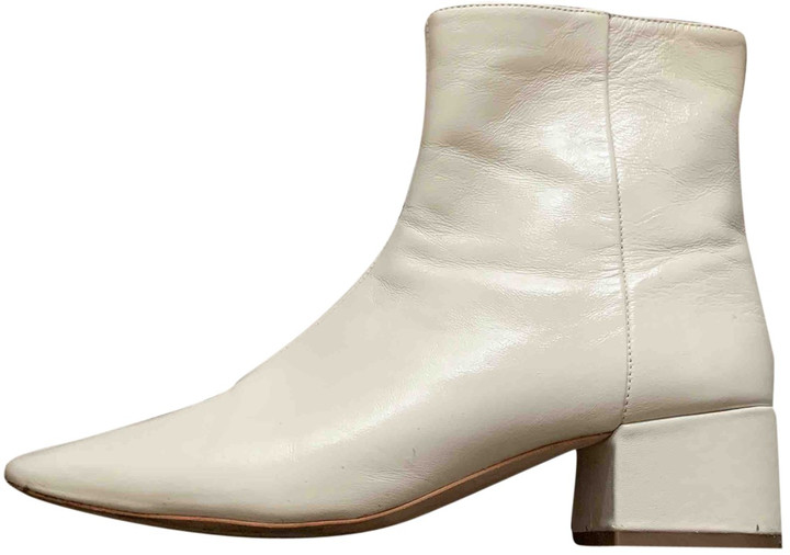 Loeffler Randall White Leather Boots 