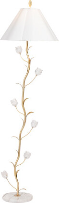 TJMAXX 64In Flower Accented Marble Floor Lamp, Gold
