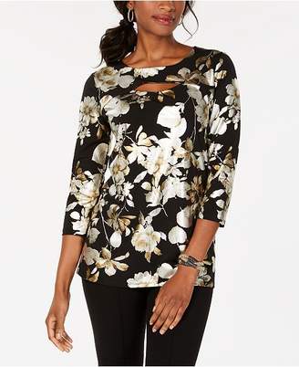 JM Collection Cutout Printed Top, Created for Macy's