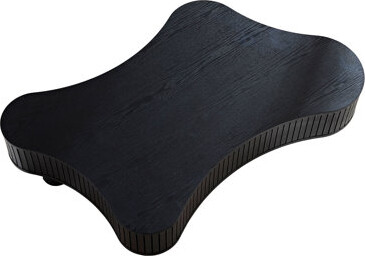 George Oliver 42.52 Inch Modern Wooden Handcraft Drum Coffee Table Irregular Shaped Coffee Table For Living RoomSmall Coffee Table With Sturdy Pedestal