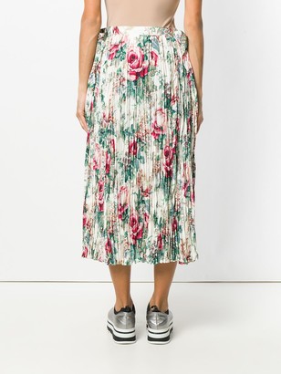 Junya Watanabe Floral Print Pleated Skirt
