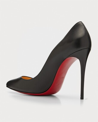 Christian Louboutin Pigalle Follies Leather 100mm Red Sole High-Heel Pumps, Black