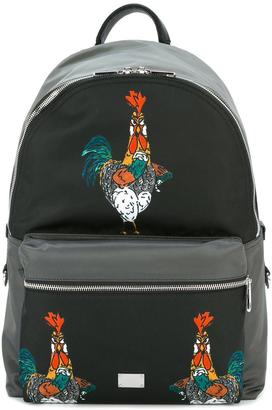Dolce & Gabbana Volcano rooster print backpack
