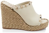 Thumbnail for your product : Valentino Garavani Rockstud Torchon Leather Wedge Mules