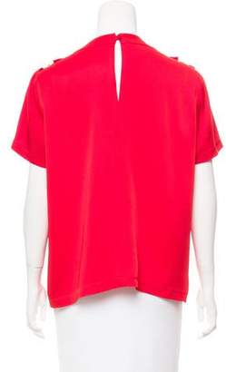 Sonia Rykiel Ruffle-Trimmed Keyhole-Accented Blouse