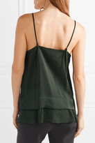 Thumbnail for your product : By Malene Birger Caralino Layered Satin And Georgette Camisole - Dark green