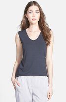 Thumbnail for your product : Eileen Fisher Scoop Neck Sleeveless Tee (Regular & Petite) (Online Only)