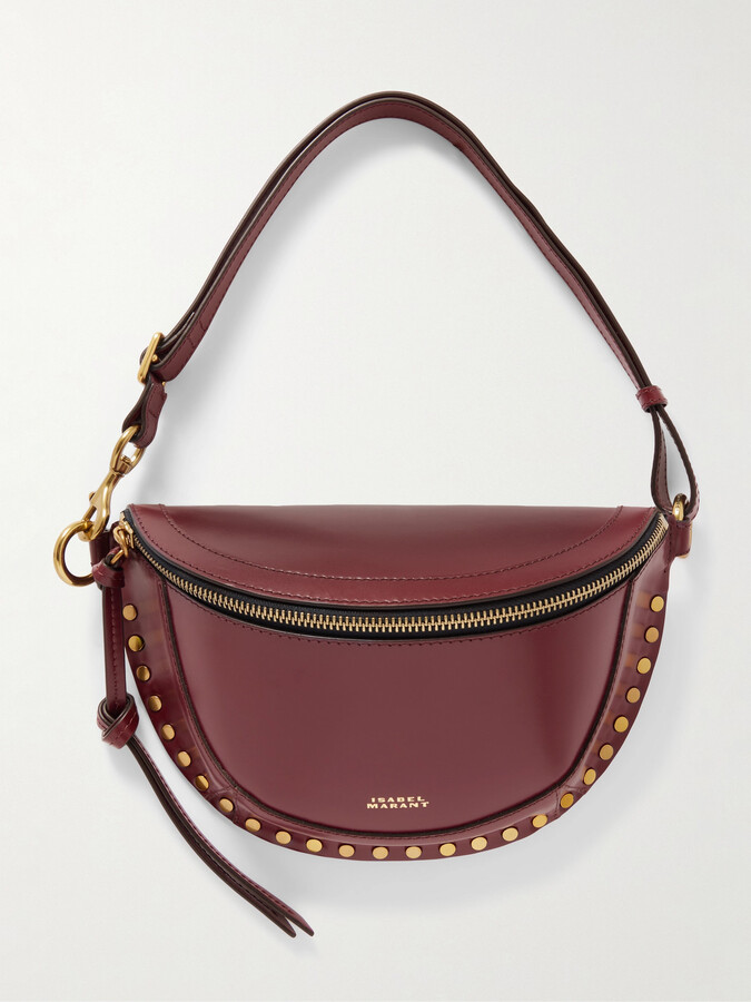 Isabel Marant Skano Studded Leather Belt Bag - Burgundy