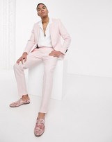 Thumbnail for your product : Twisted Tailor slim linen suit trousers in light pink