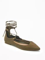 Thumbnail for your product : Old Navy Pointy-Toe Lace-Up Flats for Women