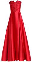 Thumbnail for your product : Carolina Herrera Embellished Embroidered Duchesse Satin Gown