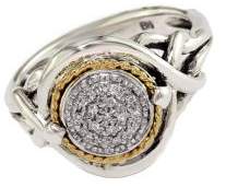 Effy Balissima Diamond Accented Ring in Sterling Silver with 18 Kt. Yellow Gold