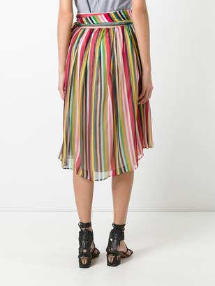 No.21 striped midi skirt