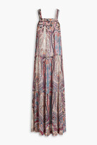 Thumbnail for your product : BA&SH Baraka pleated printed mousseline maxi dress