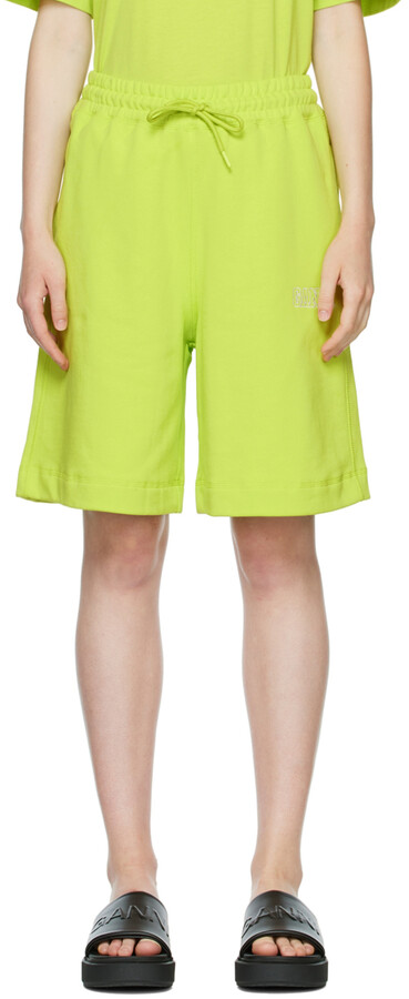 Ganni Green Cotton Shorts - ShopStyle