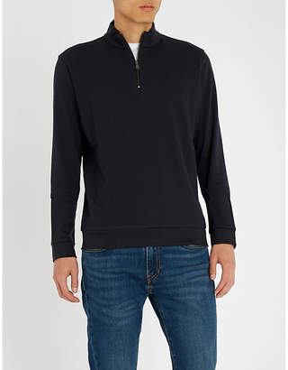 BOSS Zip-up cotton-jersey sweatshirt