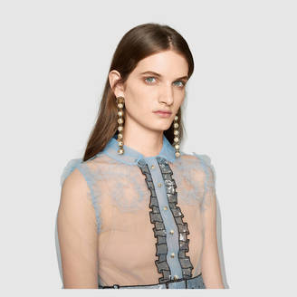 Gucci Tulle organdy embroidered dress