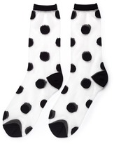 Thumbnail for your product : Nobrand Large polka dot sheer crew socks