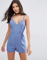 Thumbnail for your product : ASOS Sexy Playsuit With Lace Up Back Detail