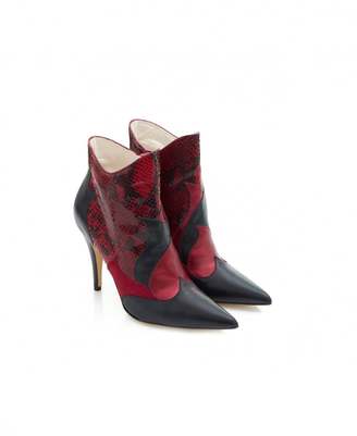 Terry De Havilland Python Effect Pointed Ankle Boots