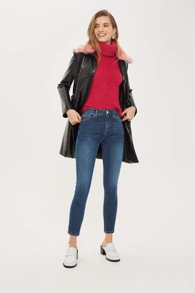 Topshop Womens Petite Mid Blue Sidney Jeans - Mid Stone