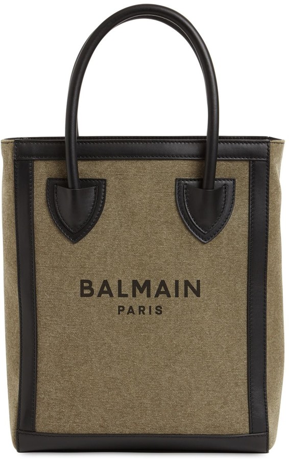 Balmain B-Army Canvas & Leather Tote - ShopStyle