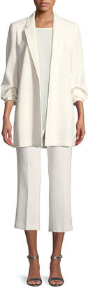 Lafayette 148 New York Manhattan Finesse Crepe Cropped Flare Pants