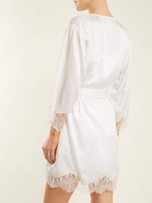 Icons Lily Lace-trimmed Silk-satin Kimono - Womens - White