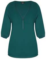 Thumbnail for your product : City Chic Sexy Fling Elbow Sleeve Top - Jade
