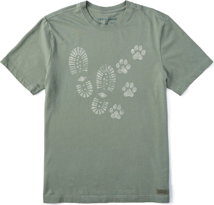 Life is Good Men's Trails & Tails Short Sleeve Crusher Tee, Medium