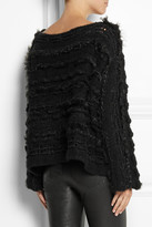 Thumbnail for your product : Donna Karan Shearling-trimmed cashmere and silk-blend sweater
