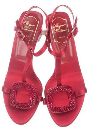 Roger Vivier Crystal-Embellished Satin Sandals