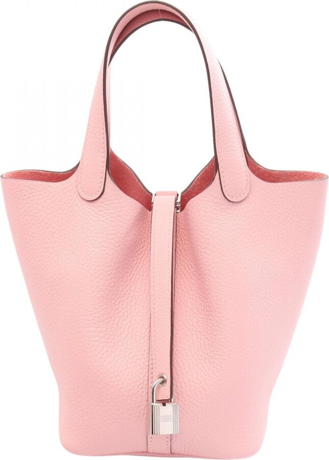 Hermes Pink Rose Sakura Taurillon Clemence Leather Handbag (Pre-Owned)