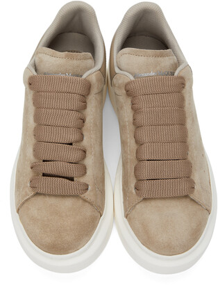 alexander mcqueen beige suede