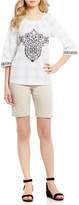 Thumbnail for your product : Intro Sheri Pintuck Pull-On Solid Bermuda Shorts