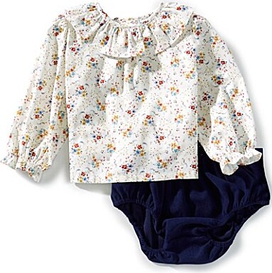 Edgehill Collection Baby Girls Floral Diaper Set