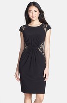 Thumbnail for your product : Adrianna Papell Lace Inset Jersey Sheath Dress