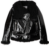 Thumbnail for your product : Gucci Patent shearling biker jacket 8-12 years