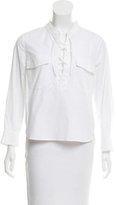 Thumbnail for your product : Veronica Beard Harper Lace-Up Top