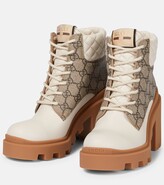 Thumbnail for your product : Gucci GG canvas and leather lace-up boots