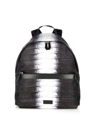 Fendi Code crocodile-print nylon backpack