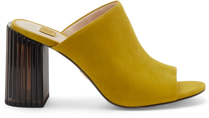 mustard closed toe heels