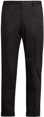 Dolce & Gabbana Contrast-piping stretch-cotton chino trousers