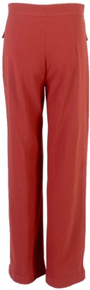 Relax Baby Be Cool Straight Cut Loose Wool Trousers With Front Pockets Burgundy