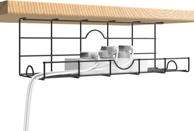 2 Pack Under Desk Cable Management Tray, Metal Wirecable Organizer For Office And Home,Inside