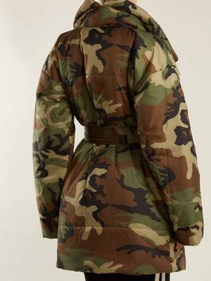 Norma Kamali Camo Print Sleeping Bag Knee Length Coat - Womens - Camouflage