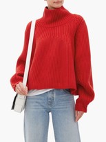 Thumbnail for your product : KHAITE Denney High-neck Ribbed-cashmere Sweater - Red