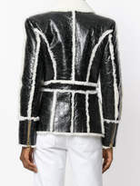 Thumbnail for your product : Balmain double breasted shearling jacket